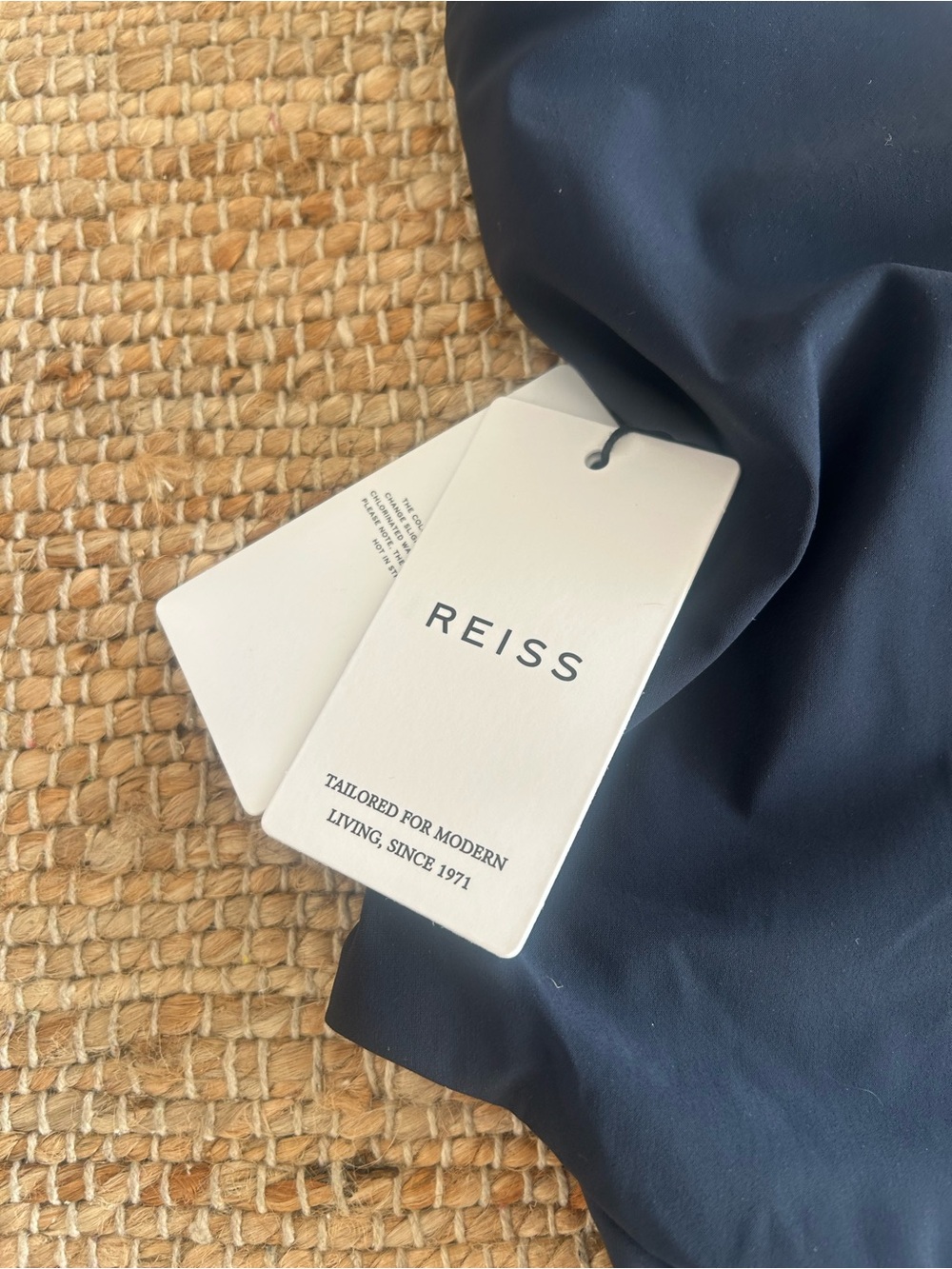 Reiss Deep Navy V-Neck Halter One-Piece Swimsuit - Picture 11 of 13